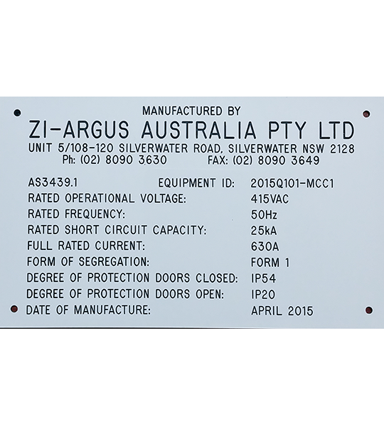 Engraved Labels for Electrical Applications examples of our work